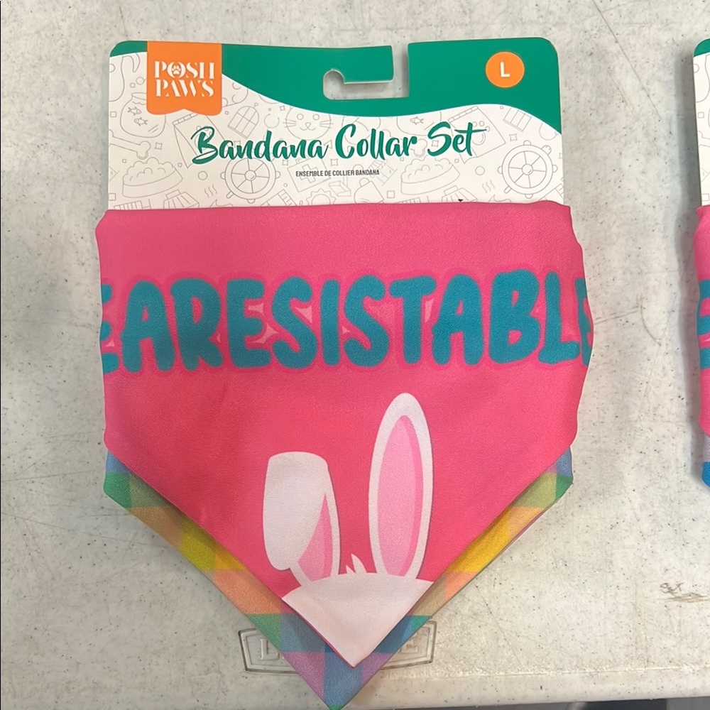 Pink and Blue Dog Bandana with Irresistible Easter Design 🐣